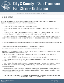 City of San Francisco Fair Chance Ordinance Notice