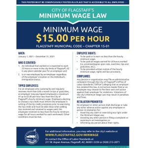 City of Flagstaff Minimum Wage Poster